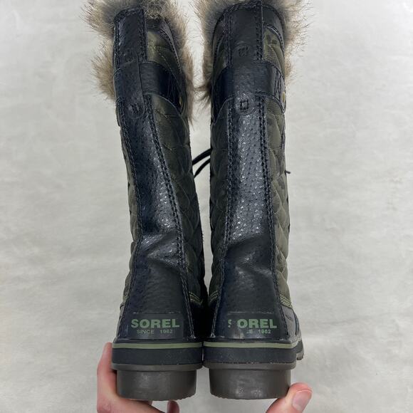 Sorel Tofino II Winter Snow Boot Green Camo with Faux Fur Waterproof US 6.5 - Picture 4 of 6